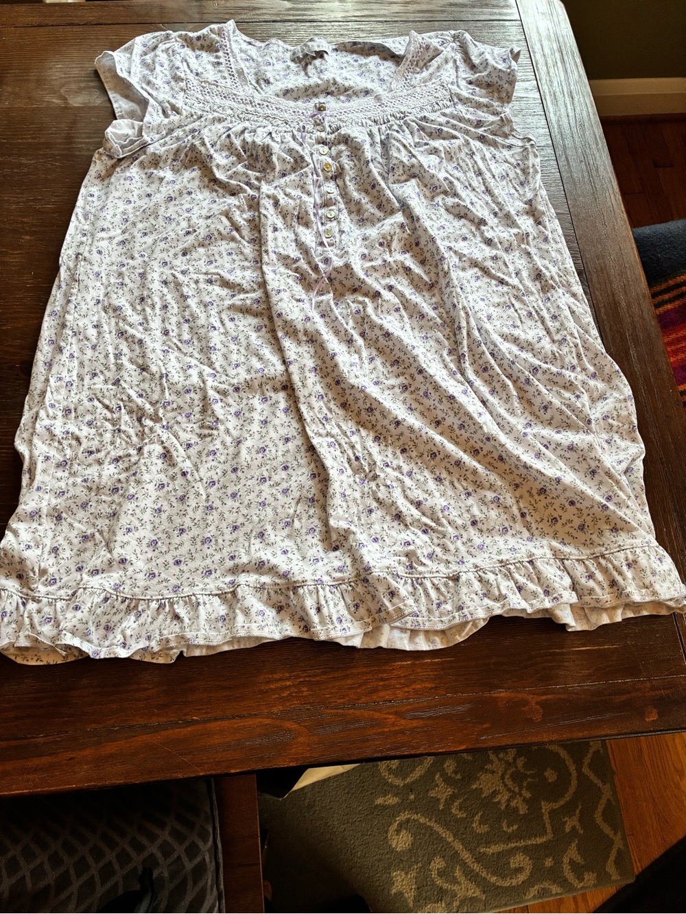 Eileen West 1X Lavender Floral nightgown Cottagecore granny core
